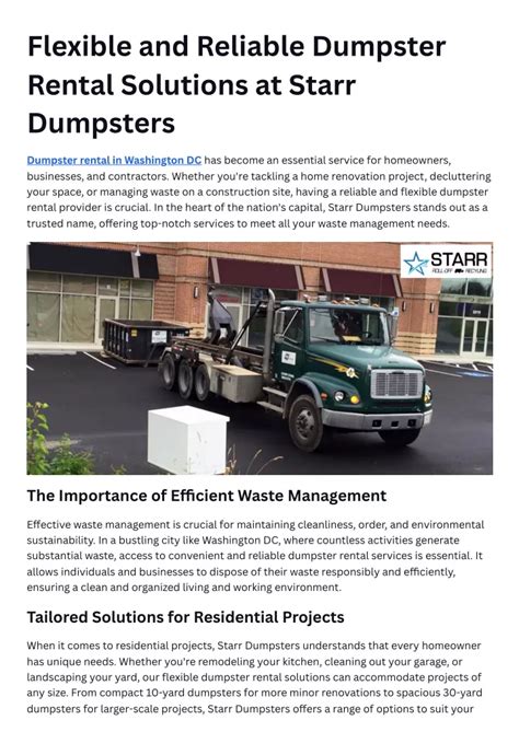 Star Dumpsters Rental: Reliable Dumpster Rental Solutions in .